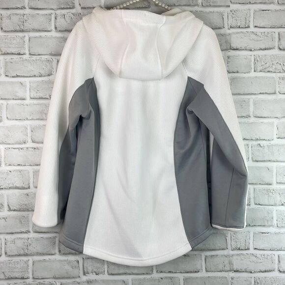Swiss Tech Women’s Full Zip Jacket Hooded Arctic White Gray Size Medium - Picture 2 of 11